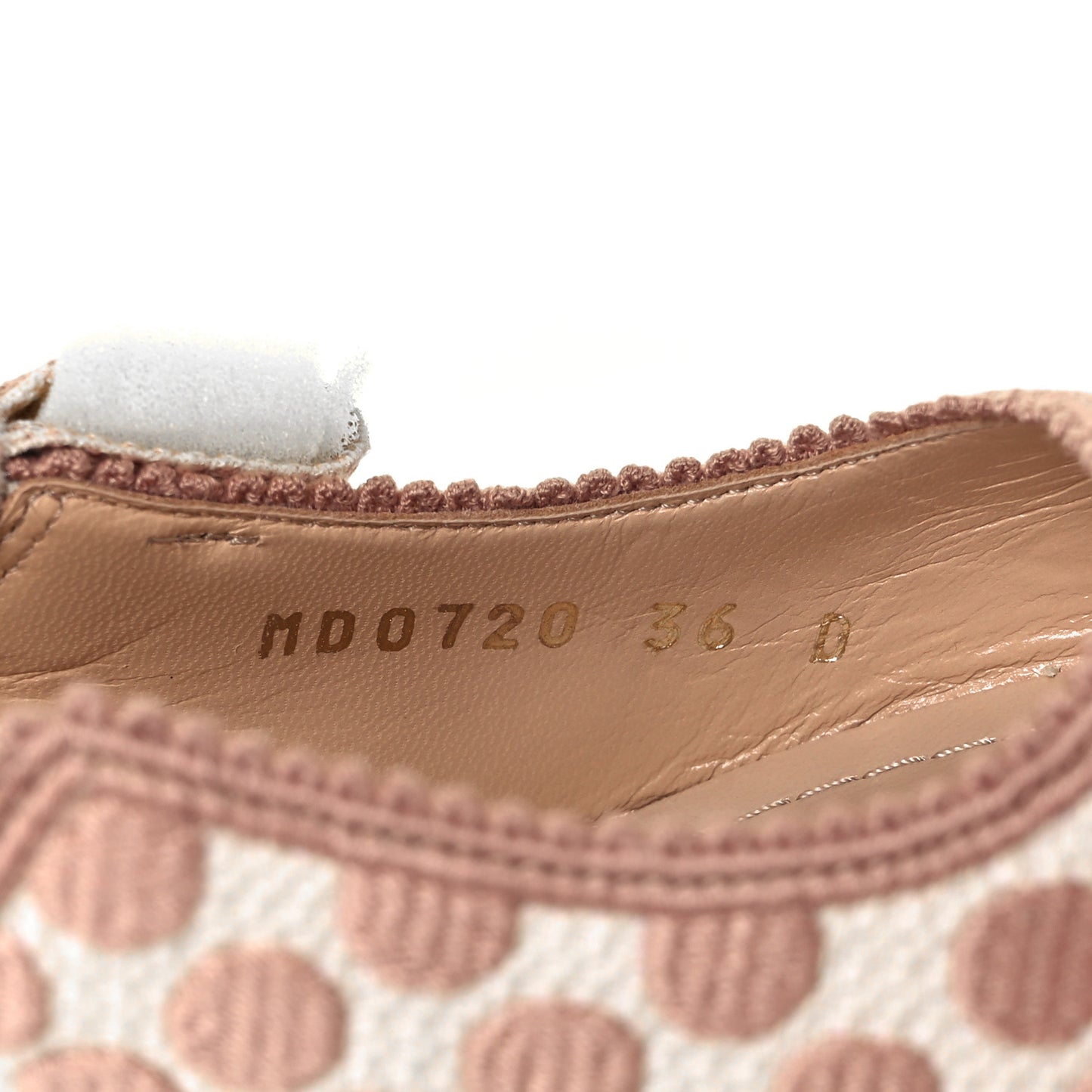 Fabric Ribbon Dot Embroidered J'adior Slingback 65mm Pumps 36 Rose De Ven