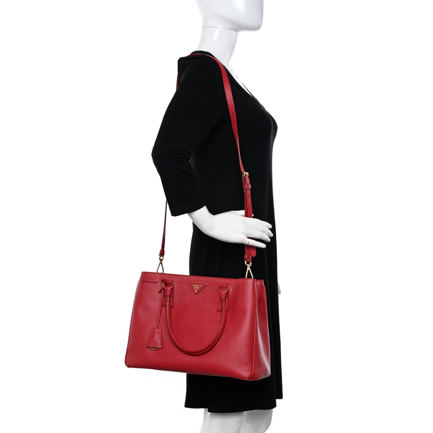 Saffiano Lux Medium Tote Fuoco