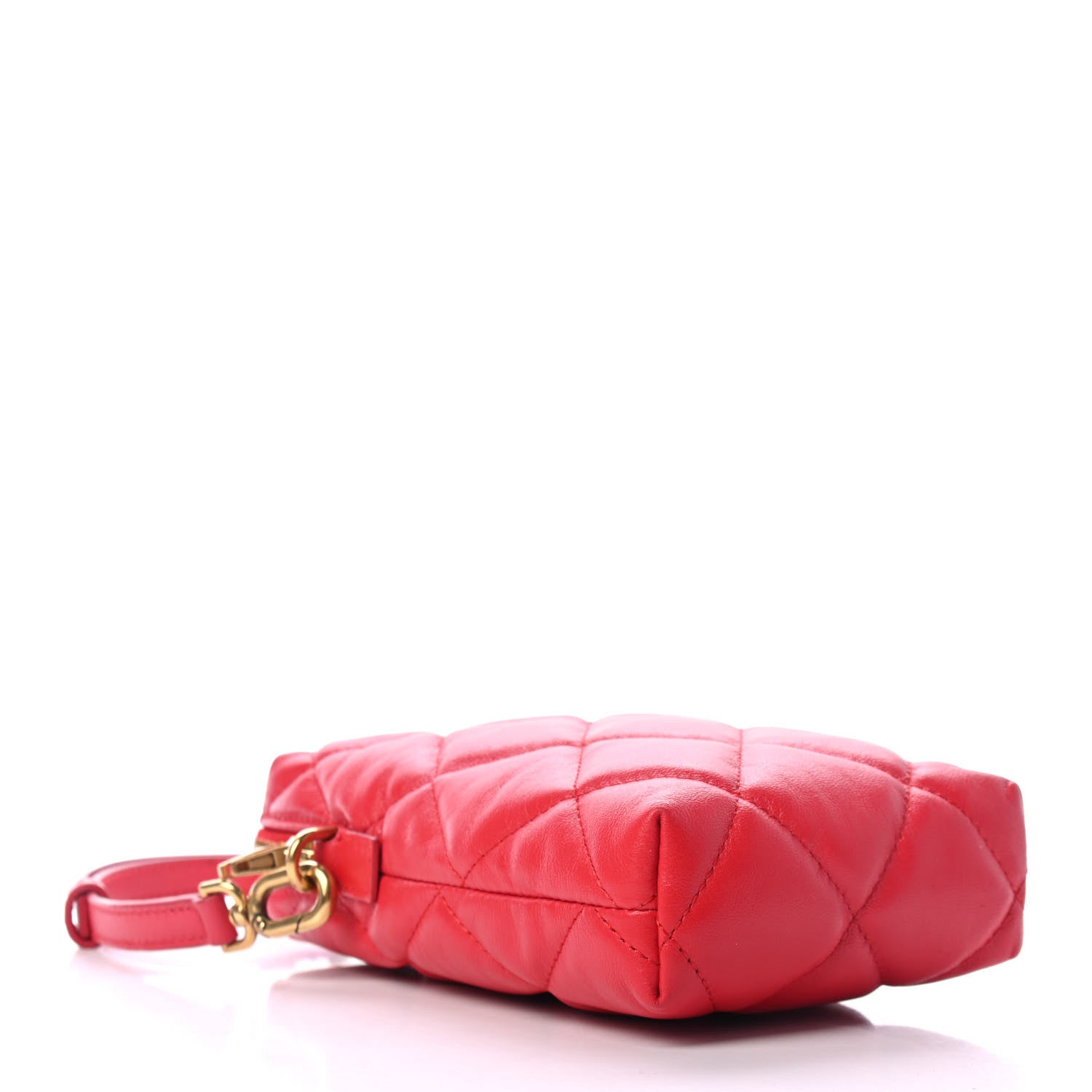 Balenciaga Nappa Calfskin Quilted Mini Touch B Shoulder Bag Bright Red 3 of 4