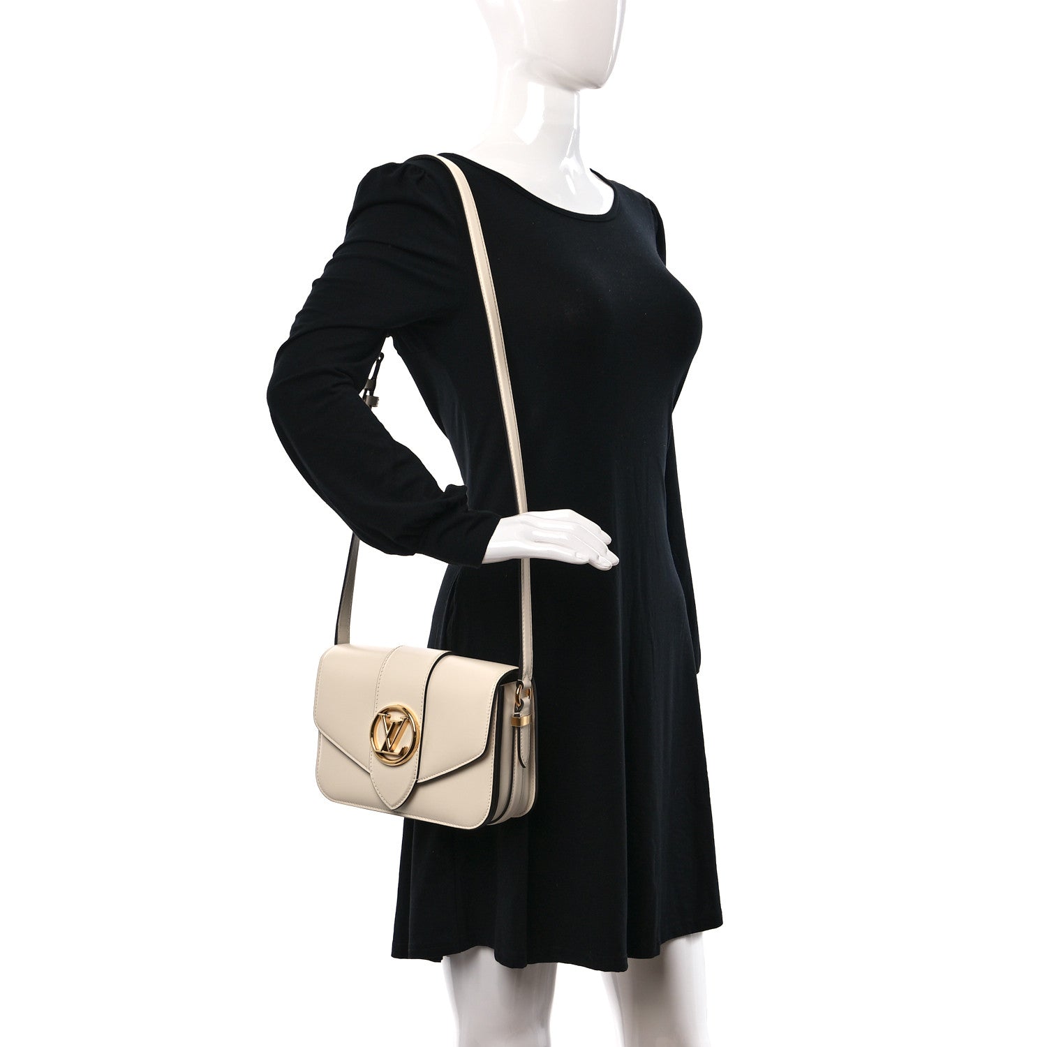Louis Vuitton Smooth Calfskin LV Pont 9 Cream 2 of 10
