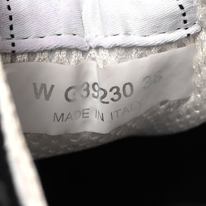 Chanel Suede Calfskin Printed CC Sneakers 38 White Black 6 of 8