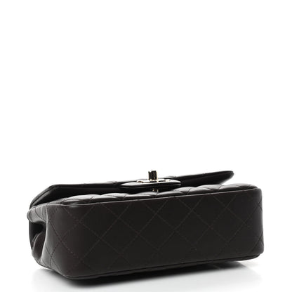 Chanel Lambskin Quilted Mini Rectangular Flap Dark Brown 4 of 10