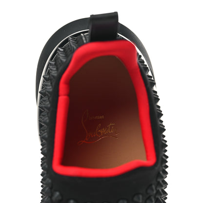 Christian Louboutin Neoprene Mens Spike Sock Flat Sneakers 42 Black 7 of 8