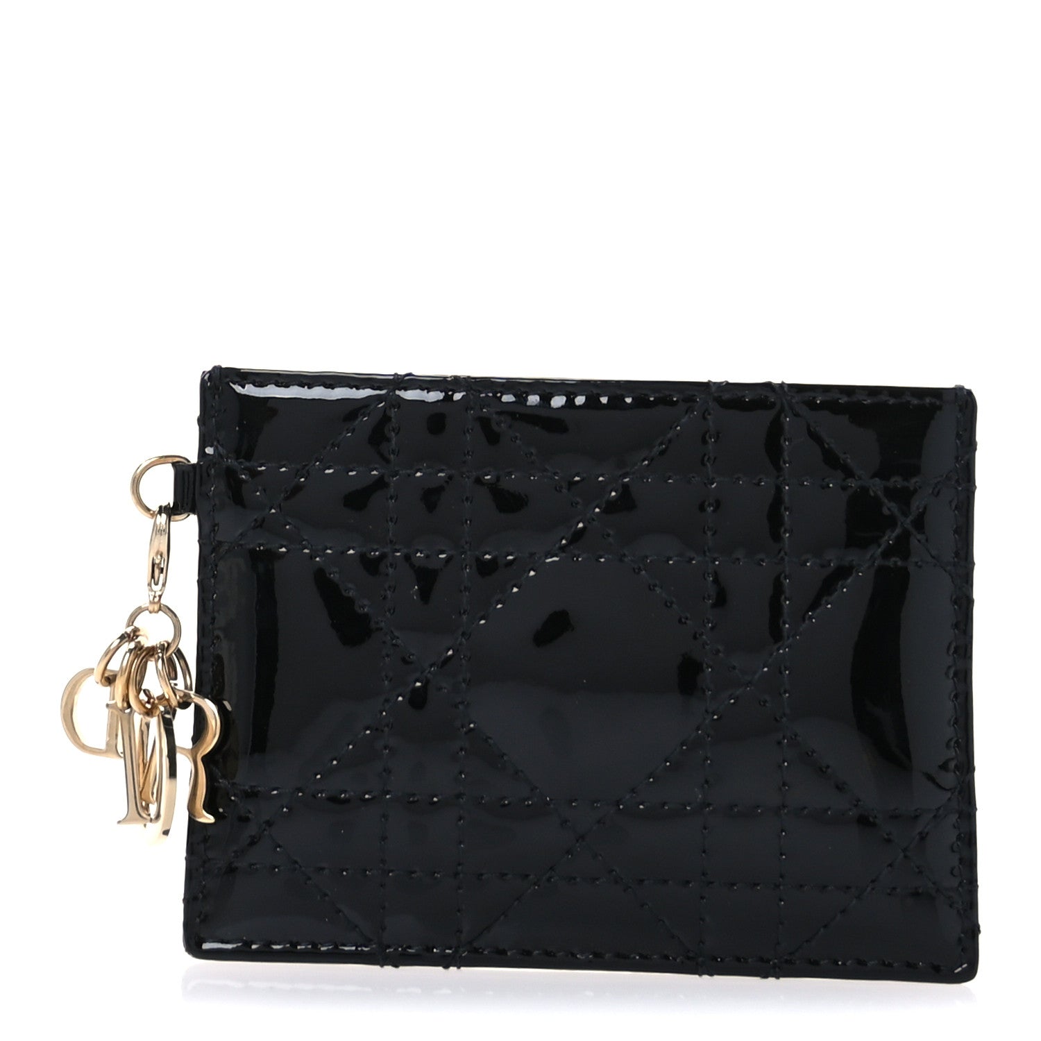 Christian Dior Patent Cannage Lady Dior Card Holder Black 1 of 8