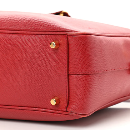 Prada Saffiano Lux Bowler Fuoco 10 of 14
