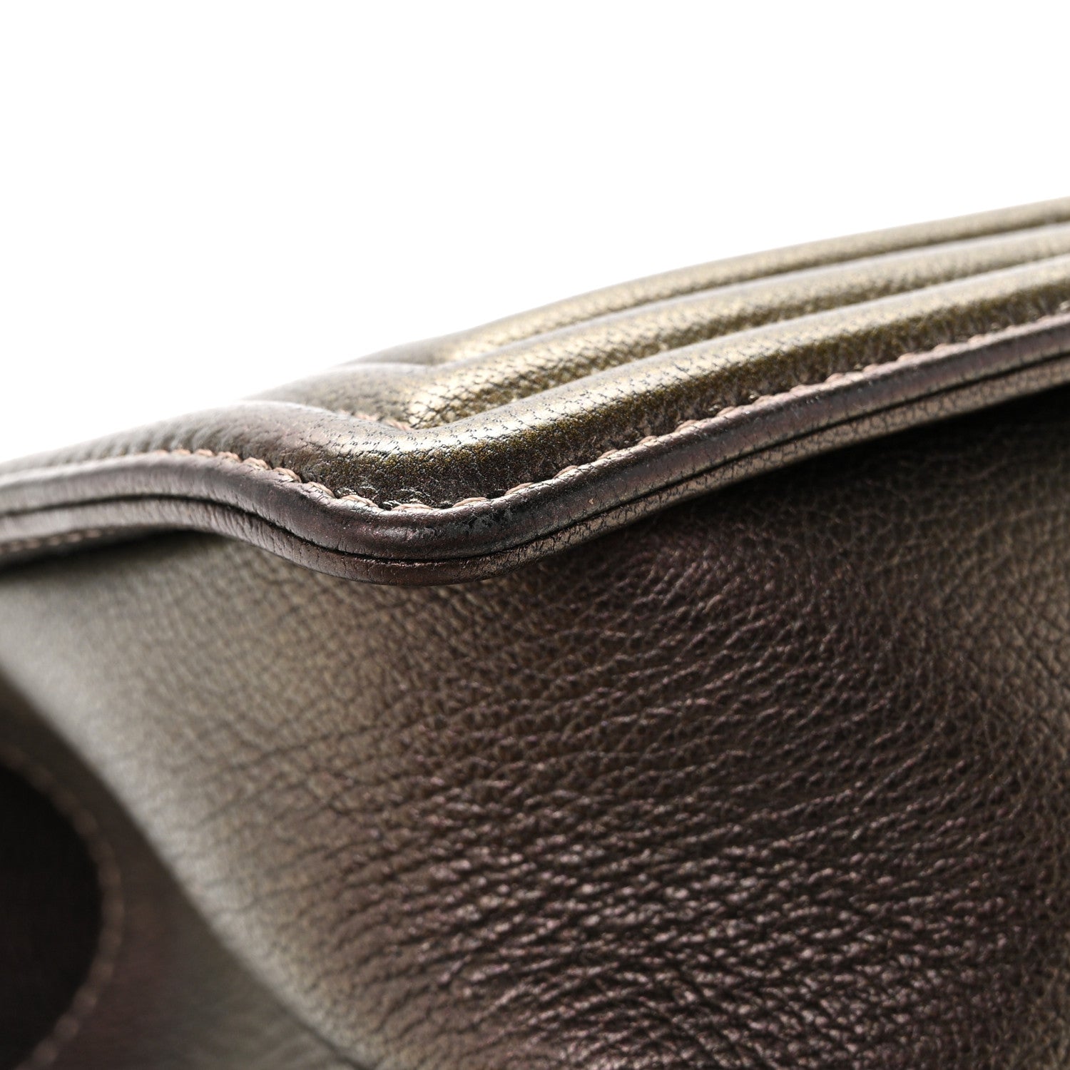 Chanel Iridescent Goatskin Quilted Medium Boy Flap Dark Gold 11 of 11