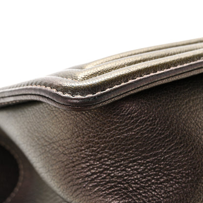 Chanel Iridescent Goatskin Quilted Medium Boy Flap Dark Gold 11 of 11