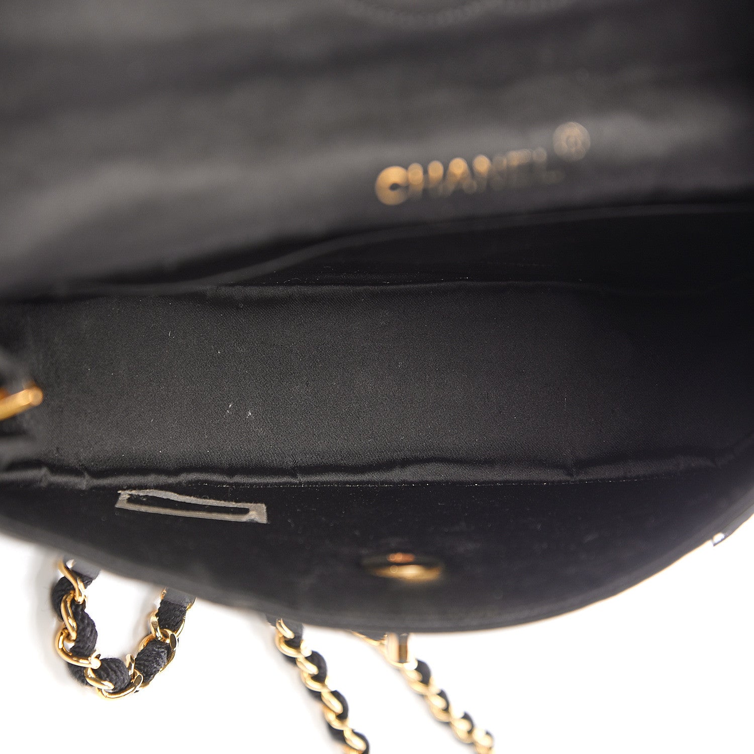 Chanel Satin Quilted Flap Shoulder Bag Black 4 of 11