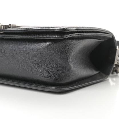 Chanel Metallic Calfskin Quilted Medium Boy Flap Black 10 of 15