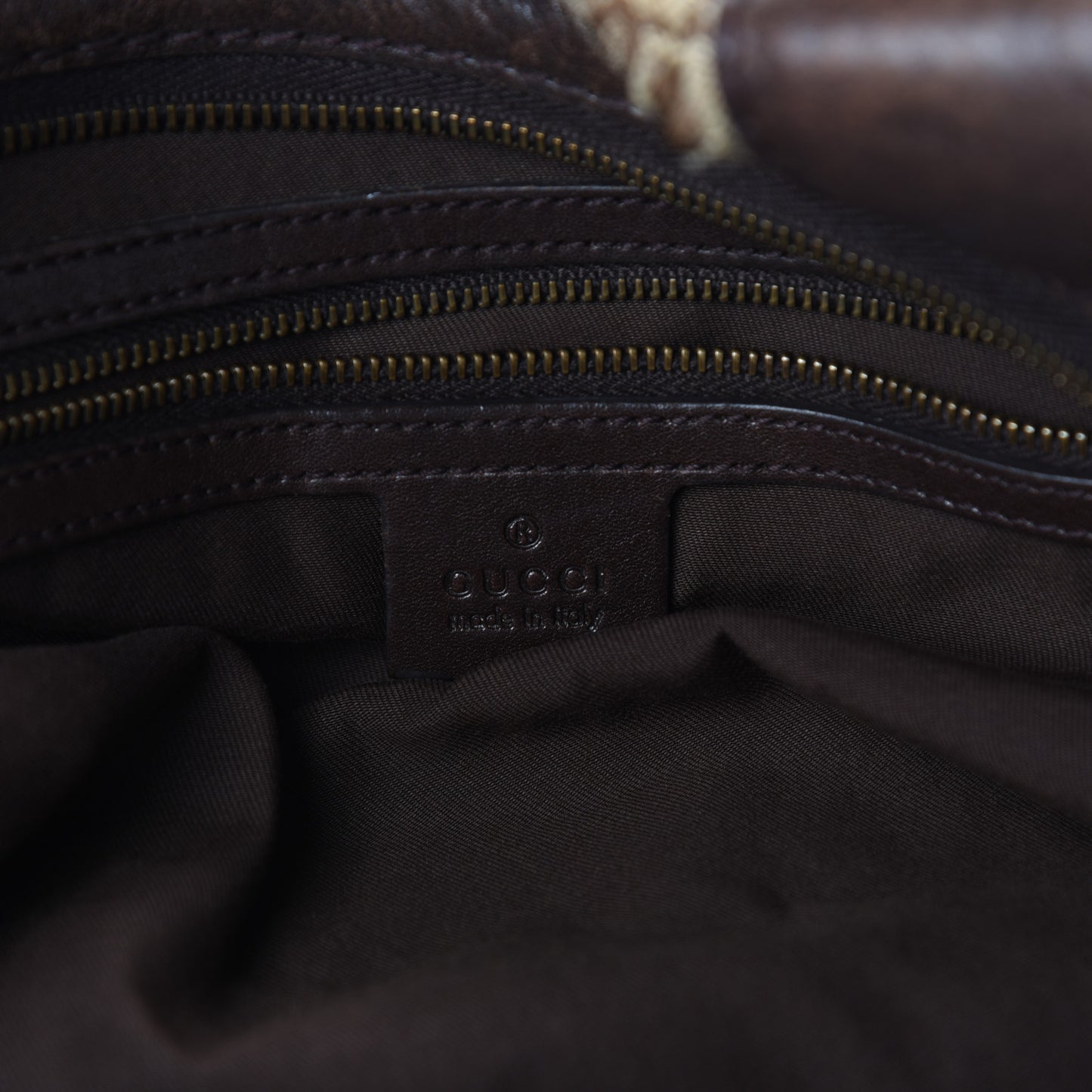 Monogram Medium Interlocking Icon Tote Dark Brown