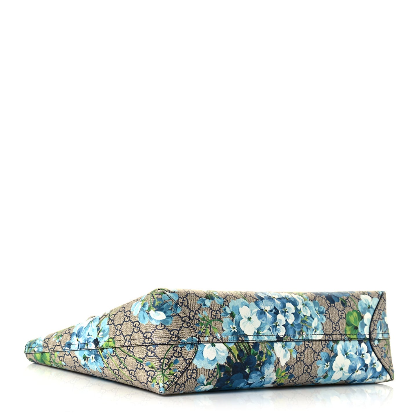 GG Supreme Monogram Blooms Medium Reversible Tote Beige Blue Navy