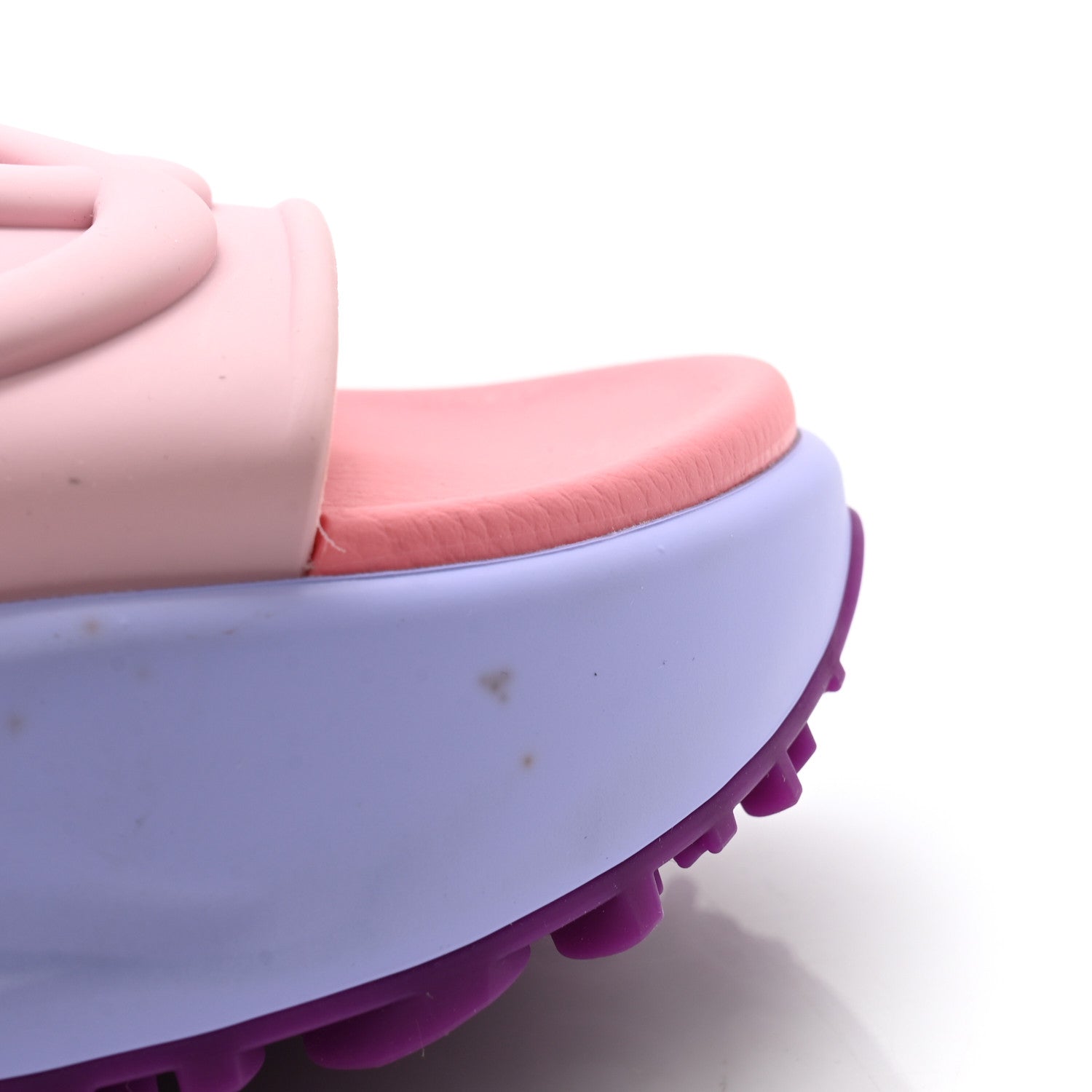 Gucci Soft Rubber Womens Interlocking G Platform 42mm Slide Sandals 36 Sugar Pink 11 of 12