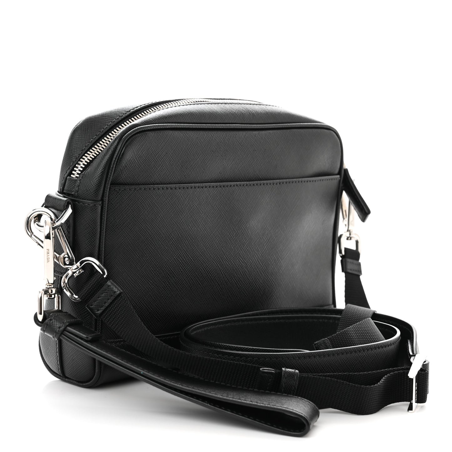 Saffiano Zip Crossbody Bag Black
