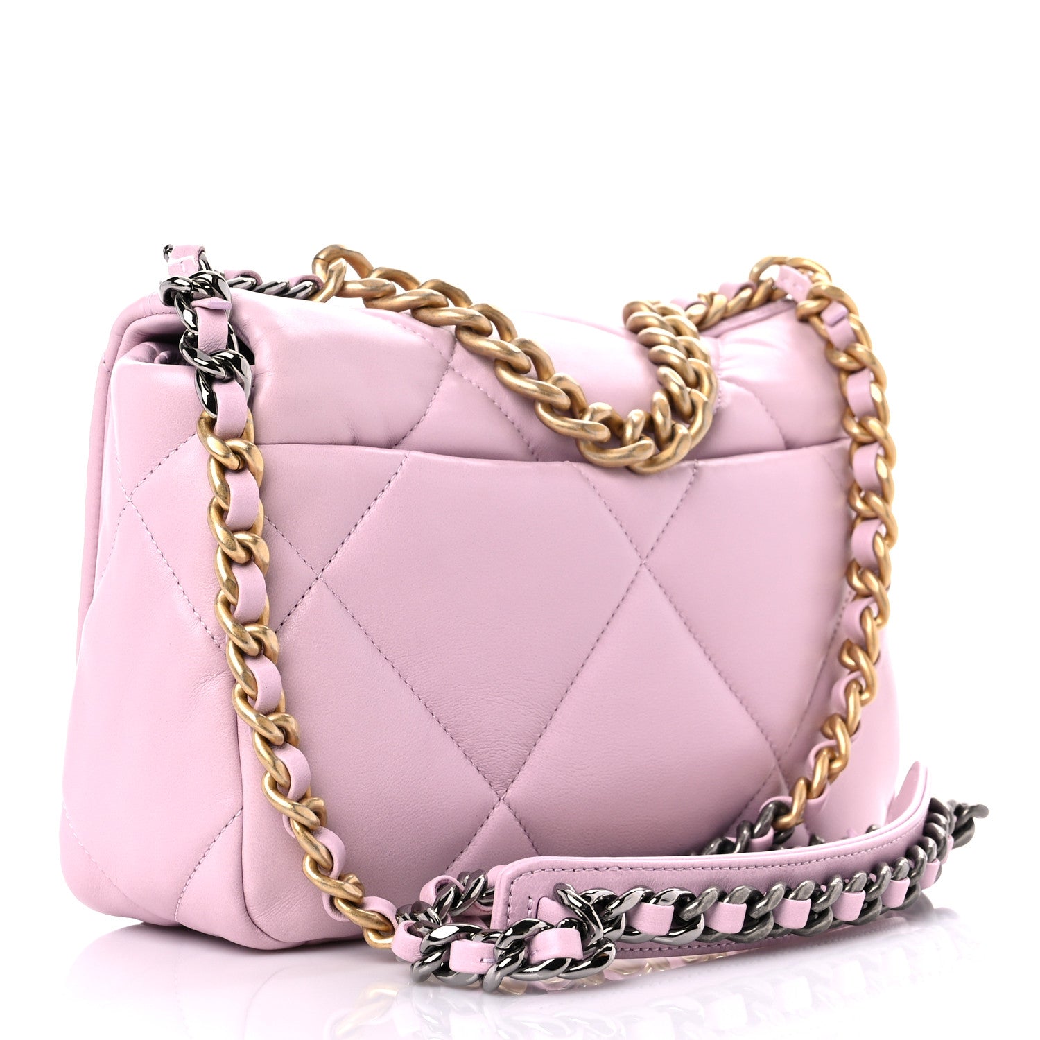 Chanel Lambskin Quilted Medium Chanel 19 Flap Light Pink 3 of 10
