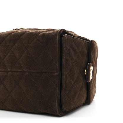 Chanel Suede Quilted Medium Chanel 25 Handbag Dark Brown 12 of 13