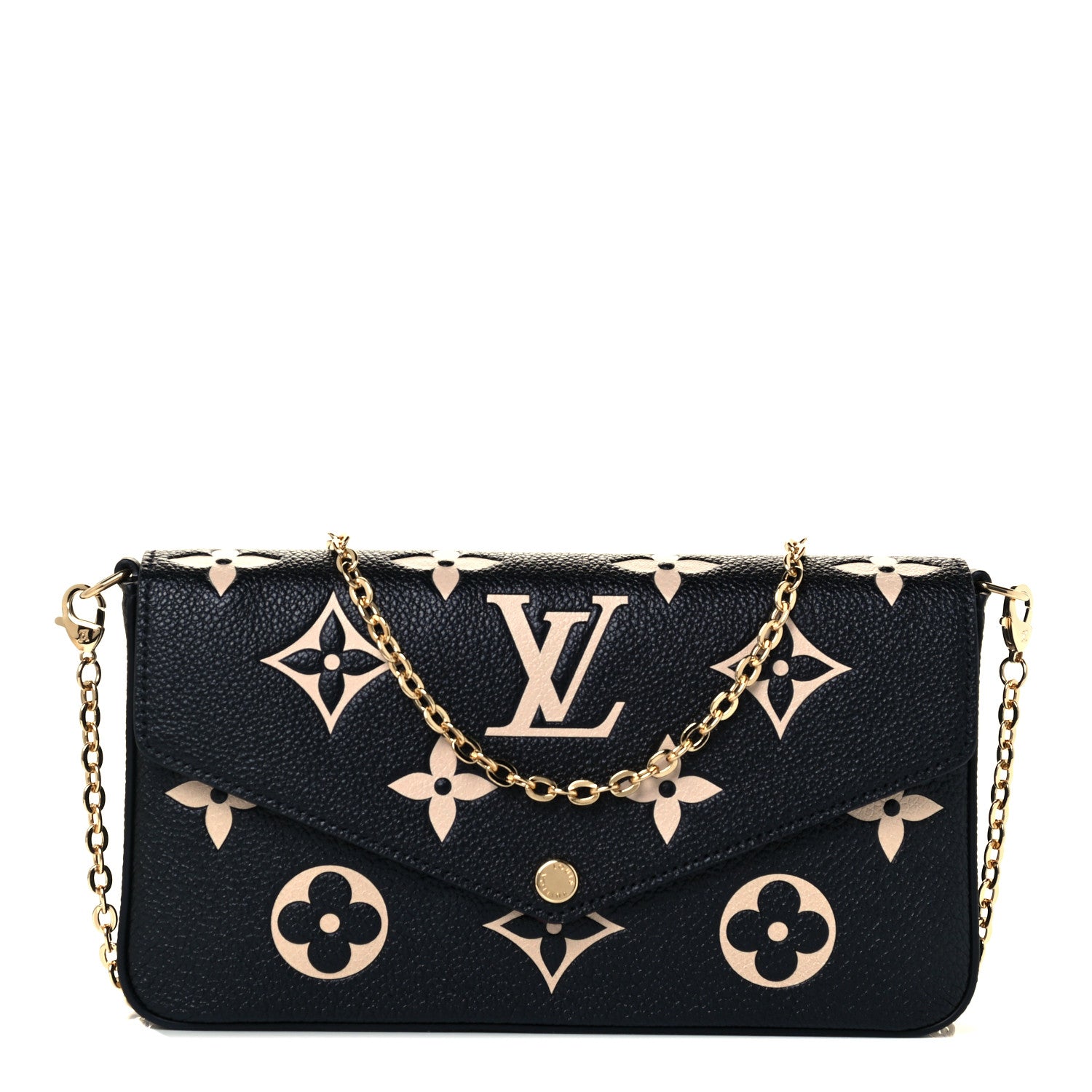 Louis Vuitton Empreinte Monogram Giant Felicie Pochette Black Beige 1 of 9