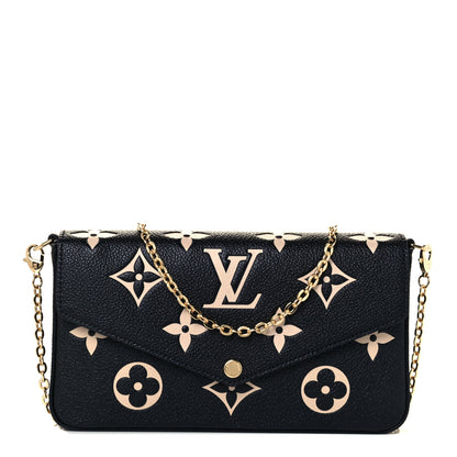 Louis Vuitton Empreinte Monogram Giant Felicie Pochette Black Beige 1 of 9