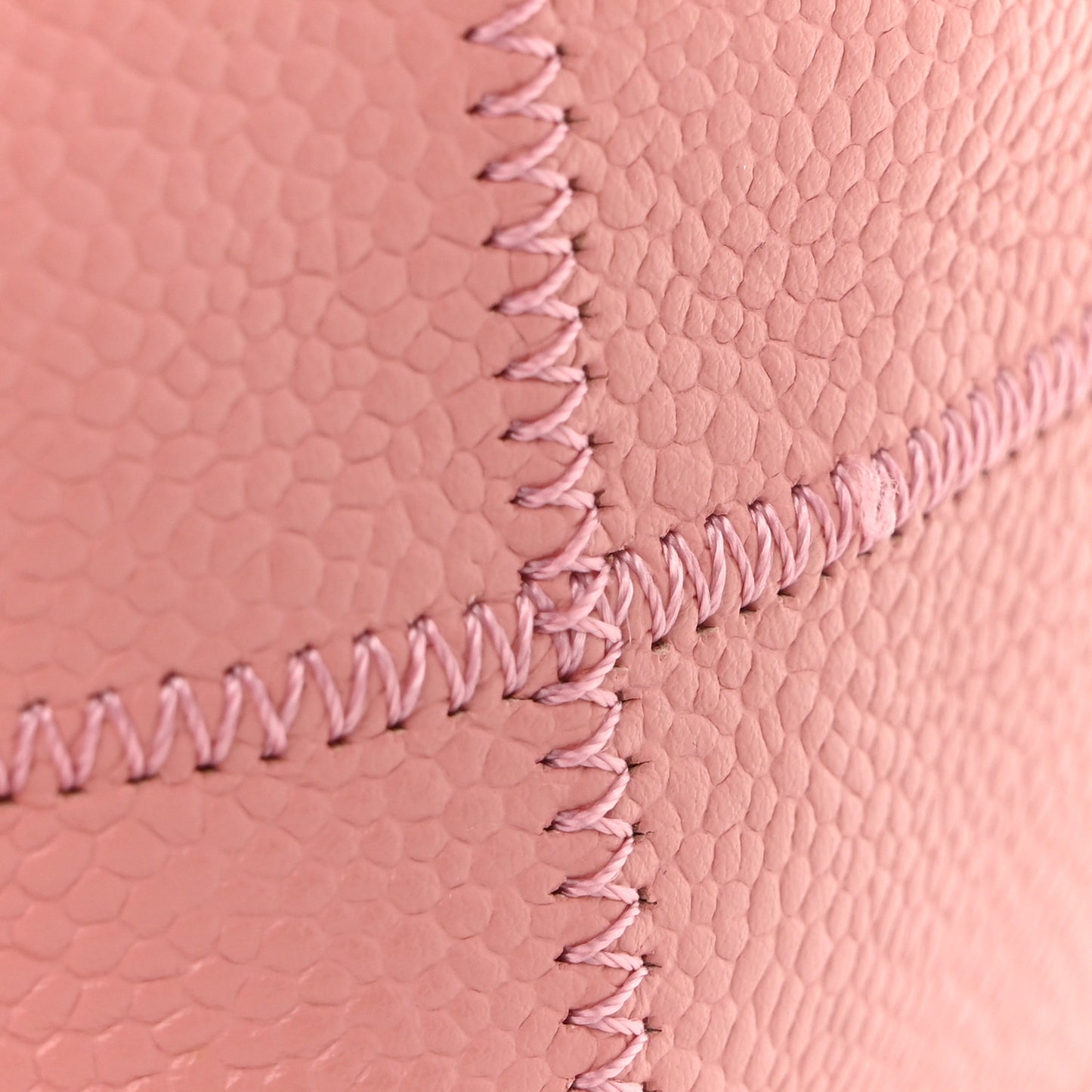 Caviar Square Stitched Bowler Pink