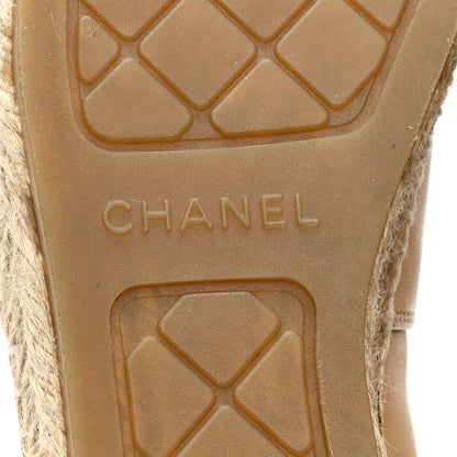 Chanel Lambskin CC Espadrilles 38 Beige Black 6 of 9