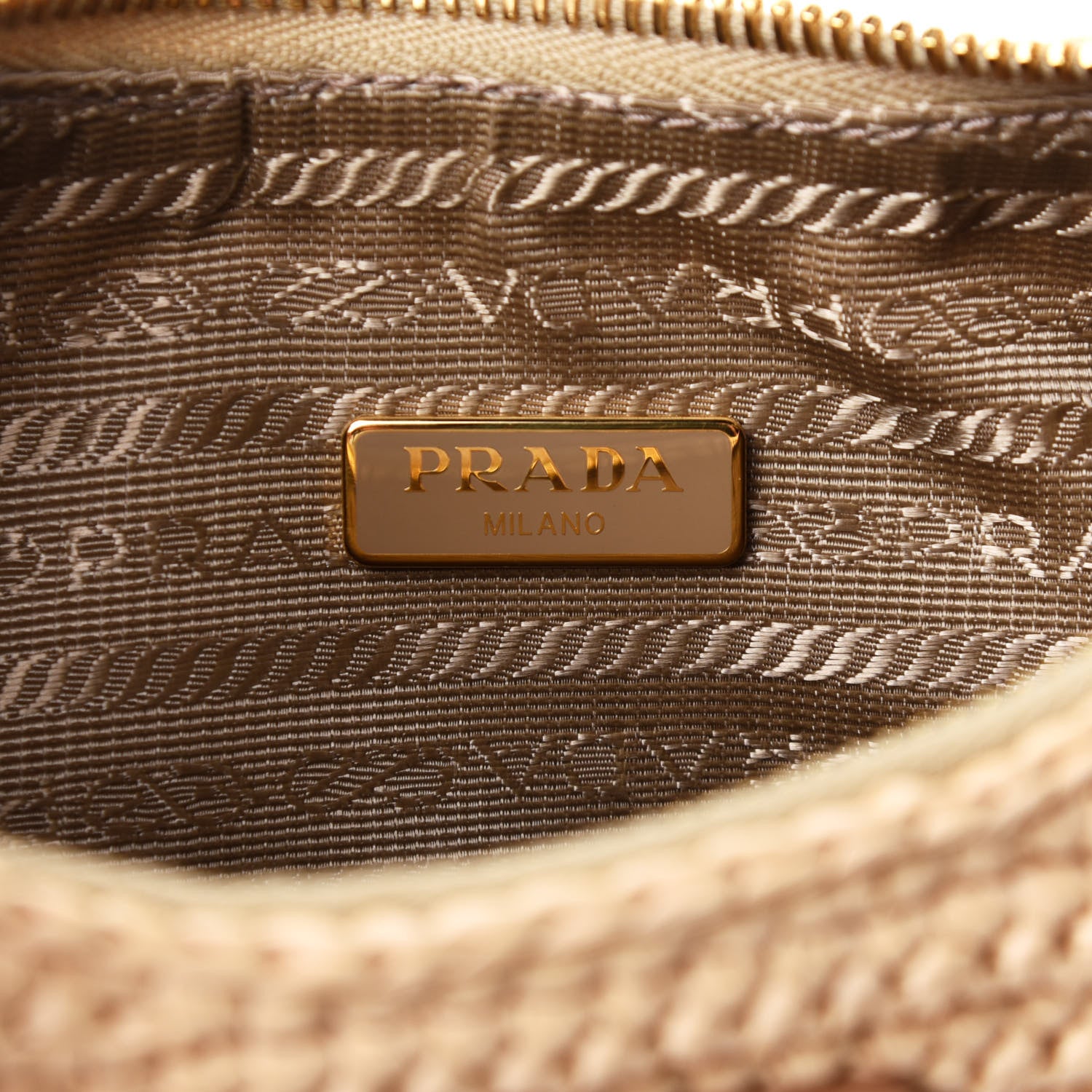 Prada Yarn Raffia Effect Crochet Re-Edition 2005 Shoulder Bag Naturale 8 of 13