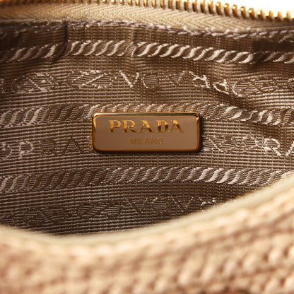 Prada Yarn Raffia Effect Crochet Re-Edition 2005 Shoulder Bag Naturale 8 of 13