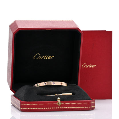 Cartier 18K Pink Gold Sapphire Garnet Amethyst LOVE Bracelet 16 5 of 5