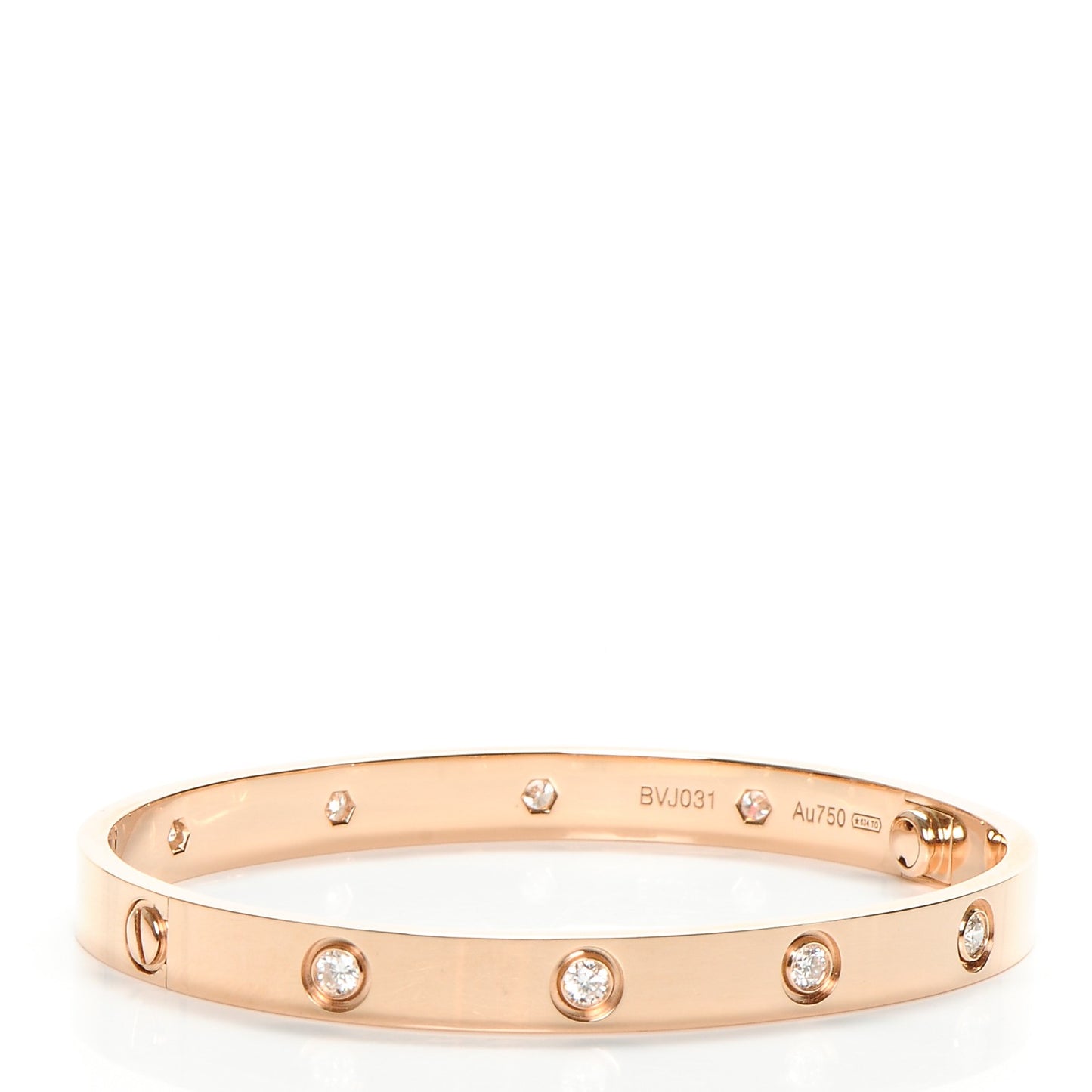 18K Pink Gold 10 Diamond LOVE Bracelet 18