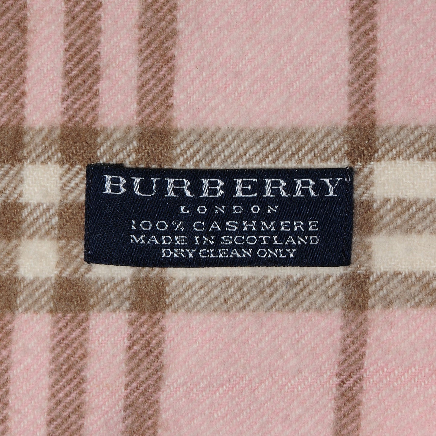 Cashmere Check Happy Fringe Scarf Pink
