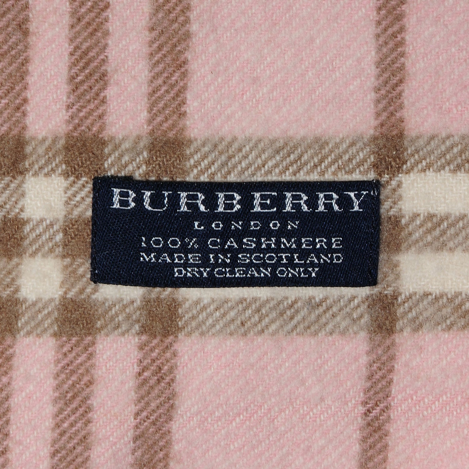 Burberry Cashmere Check Happy Fringe Scarf Pink 3 of 3