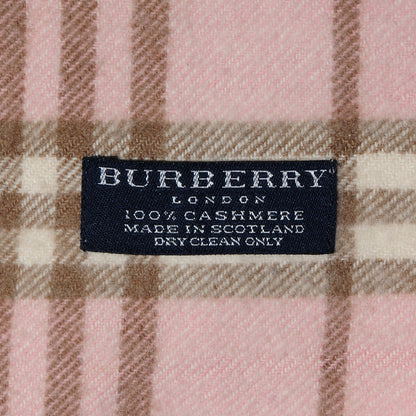 Burberry Cashmere Check Happy Fringe Scarf Pink 3 of 3