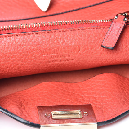 Valentino Garavani Pebbled Calfskin Small Rockstud Flip-Lock Messenger Bag Deep Coral 6 of 11