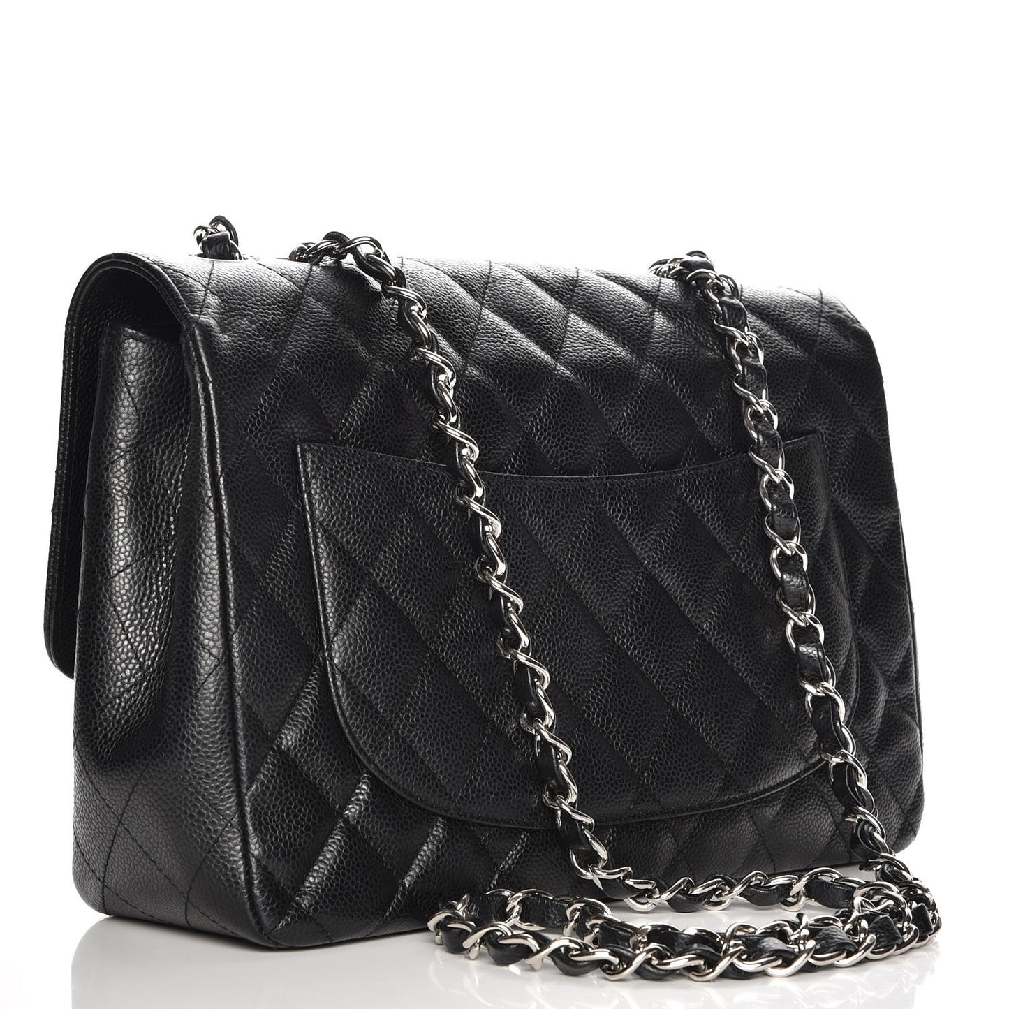 Caviar Quilted Jumbo Single Flap Black