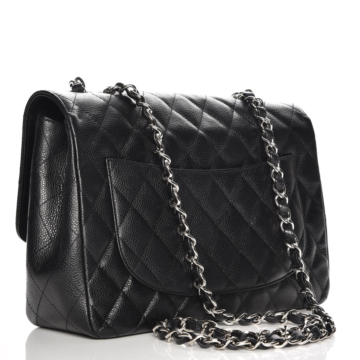Chanel Caviar Quilted Jumbo Single Flap Black 3 of 7