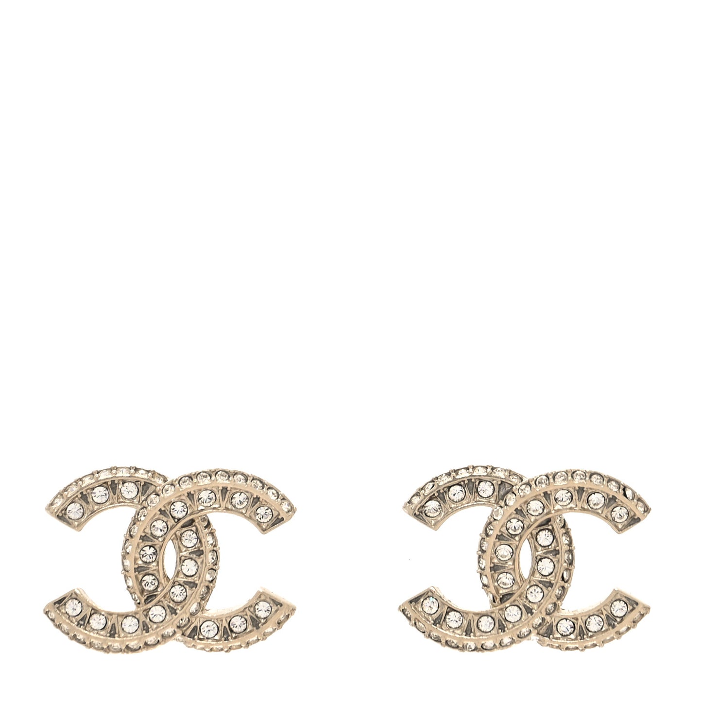 Crystal Timeless CC Earrings Light Gold