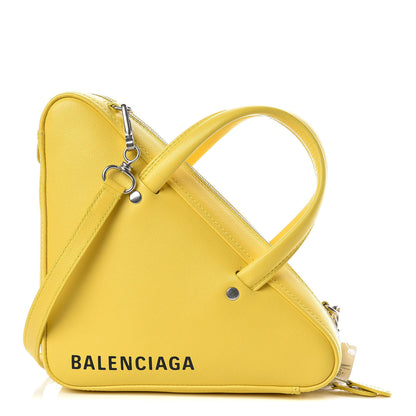 Balenciaga Shiny Day Calfskin Logo XS Triangle Duffle Jaune Black 1 of 7