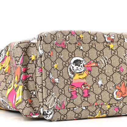 Gucci GG Supreme Monogram Space Cats Diaper Bag Orange 9 of 10