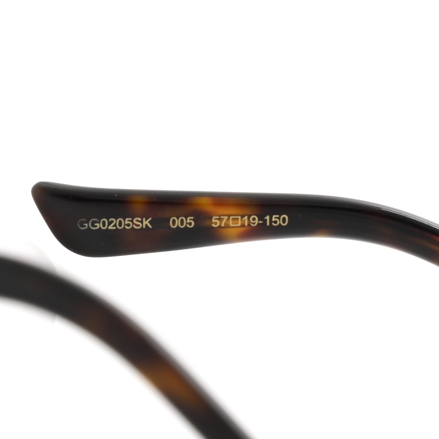 Gucci Round Frame Glitter Sunglasses GG0205SK Yellow 6 of 7