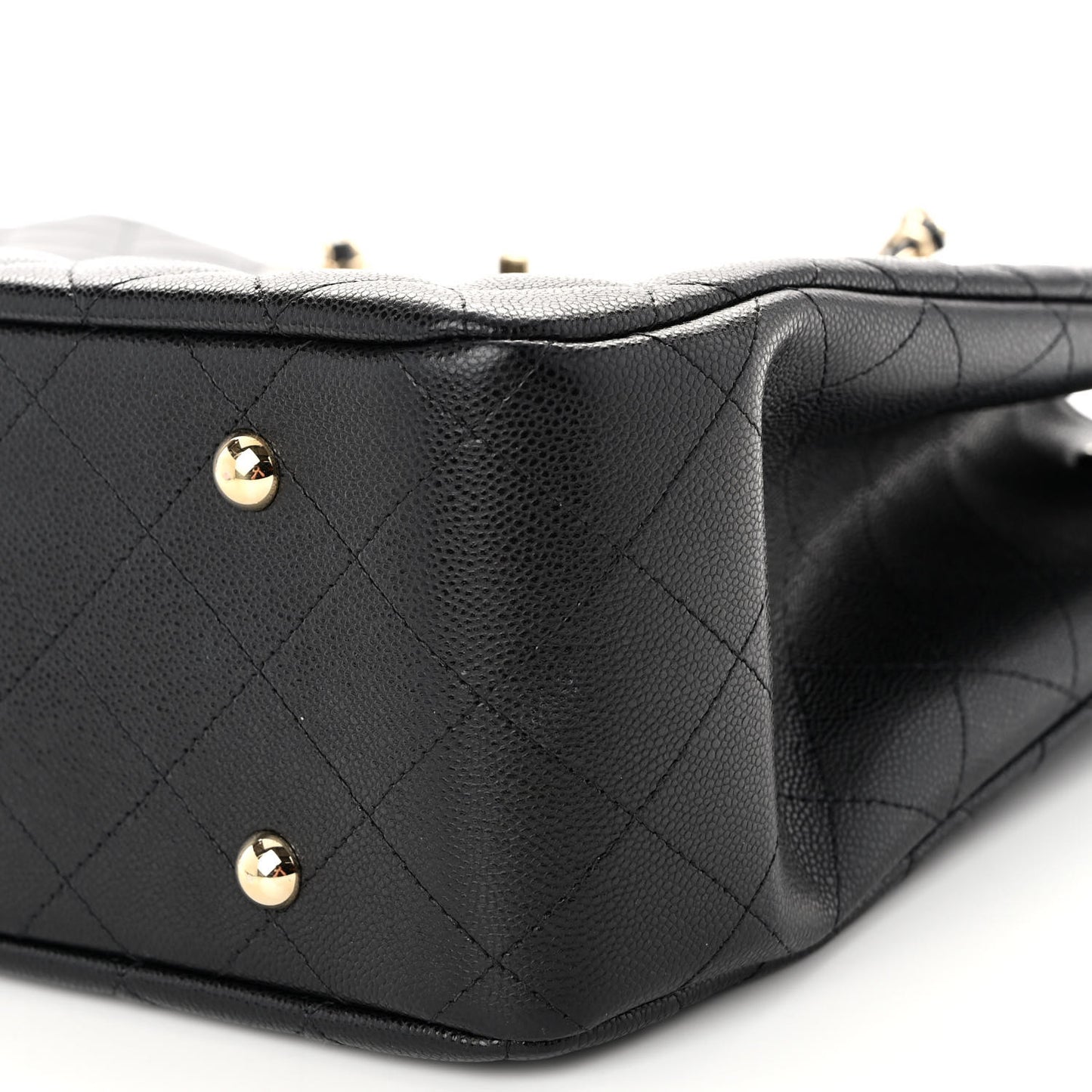 Caviar Quilted Large Shopping Tote Black