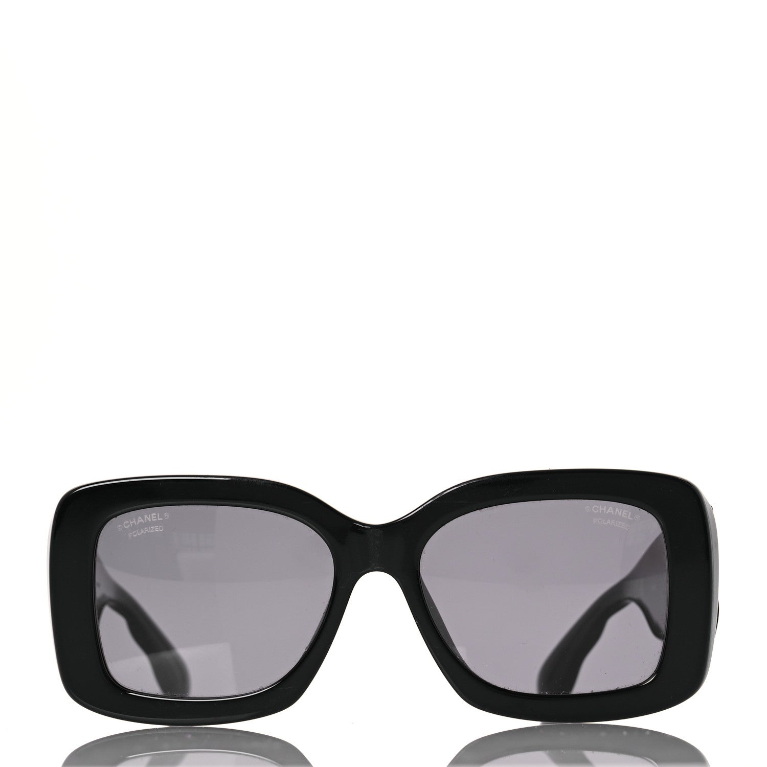Chanel Acetate Quilted CC Rectangle Sunglasses 5483-A Black 2 of 8