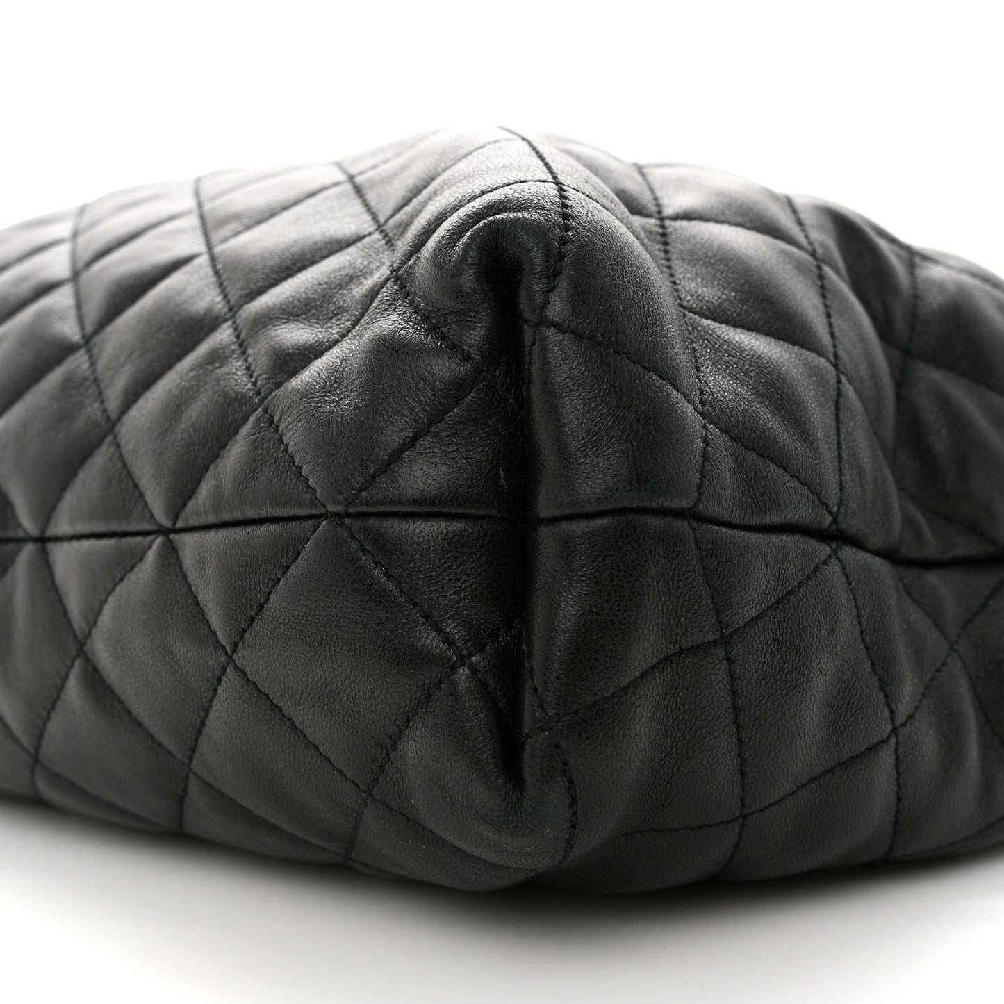 Lambskin Quilted Maxi Icare Shopping Tote Black