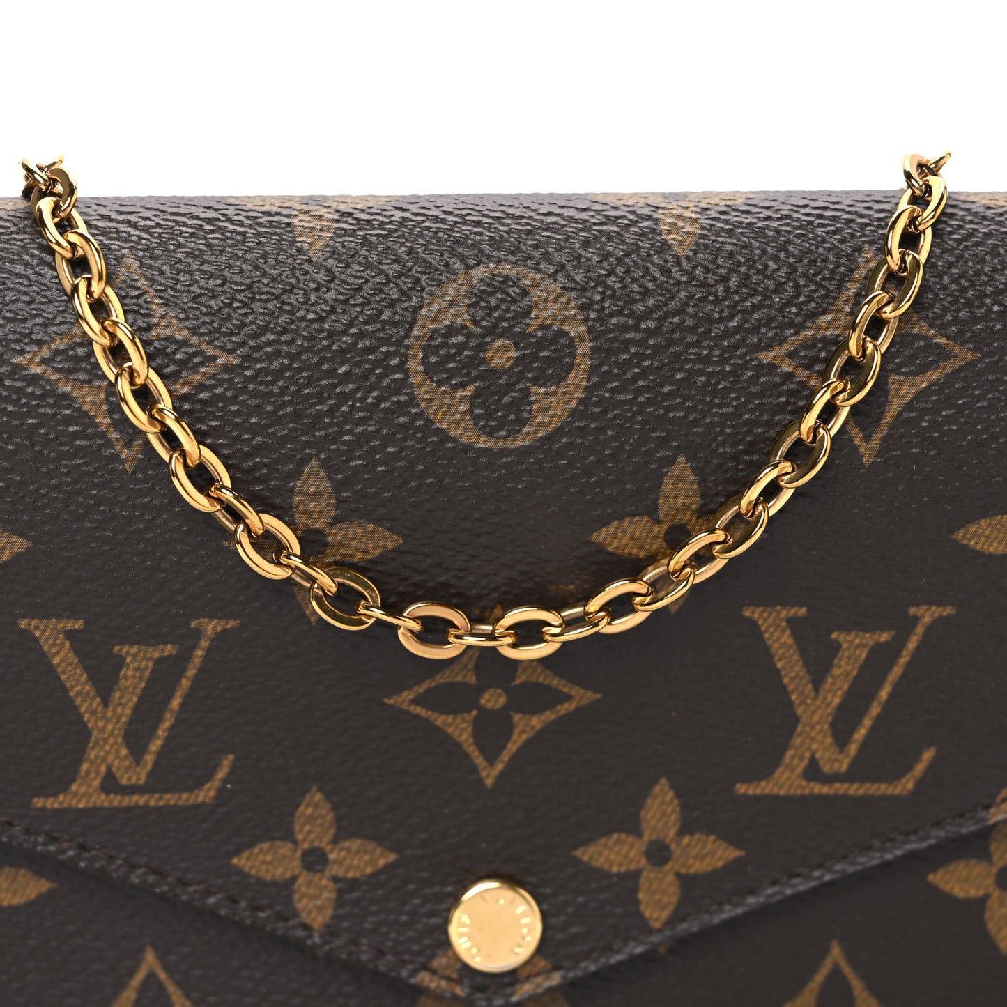 Monogram Pochette Felicie Chain Wallet Fuchsia