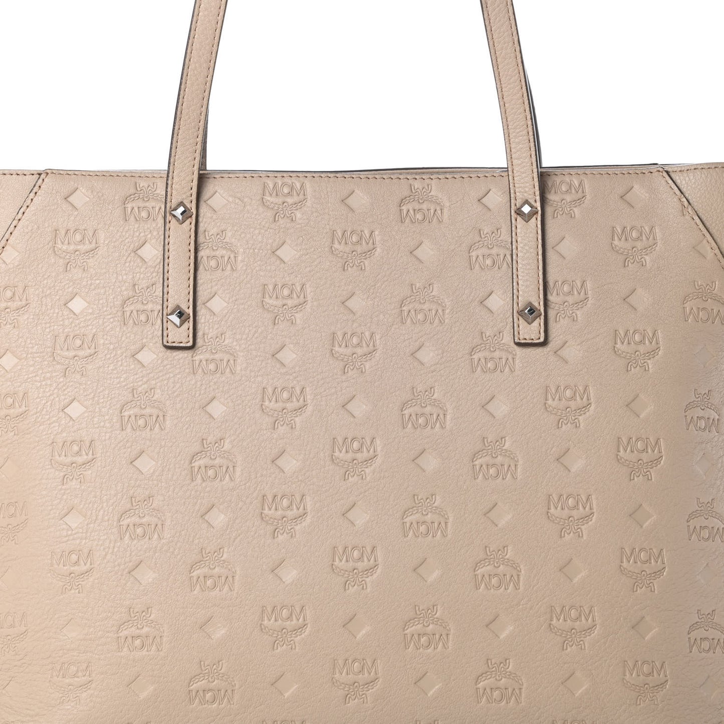 Calfskin Ottomar Monogram Medium Klara Top Zip Tote New Beige