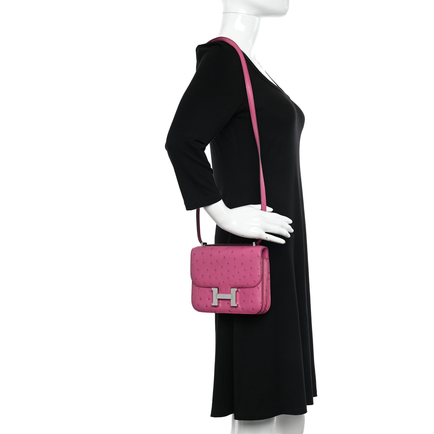 Hermes Ostrich Constance 18 Rose Pourpre 2 of 10
