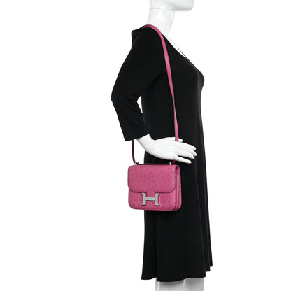 Hermes Ostrich Constance 18 Rose Pourpre 2 of 10