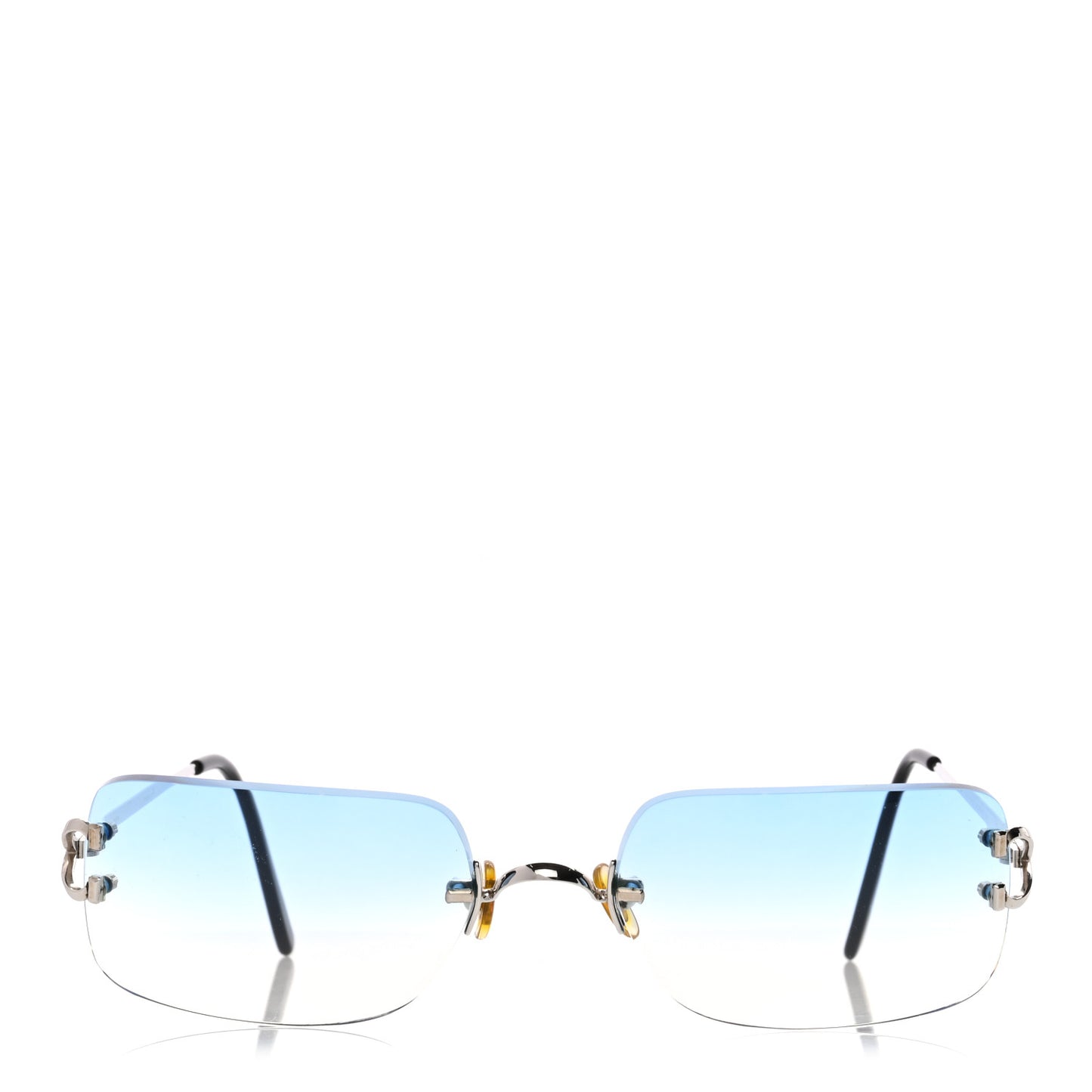 Metal Rimless Gradient Sunglasses Blue