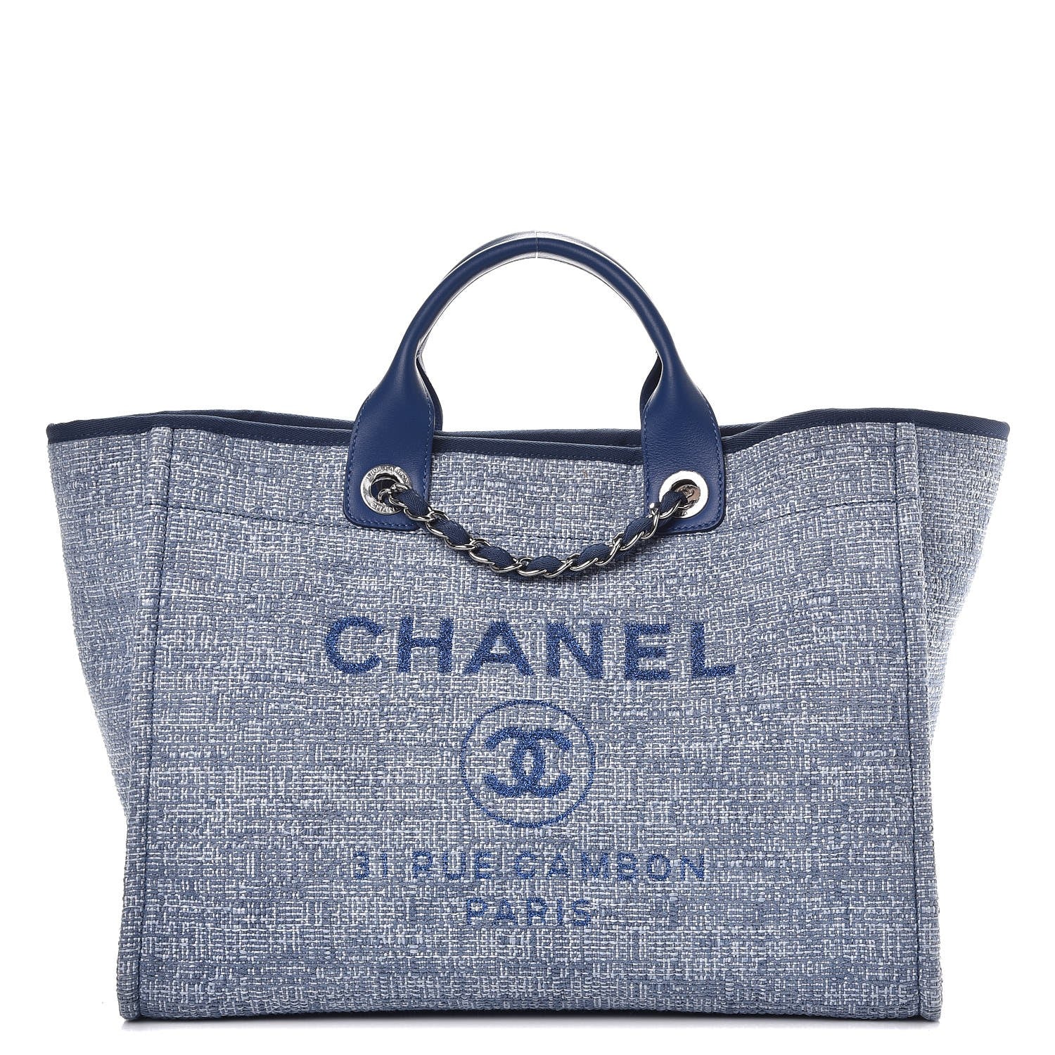 Chanel Canvas Large Deauville Tote Blue 2 of 13