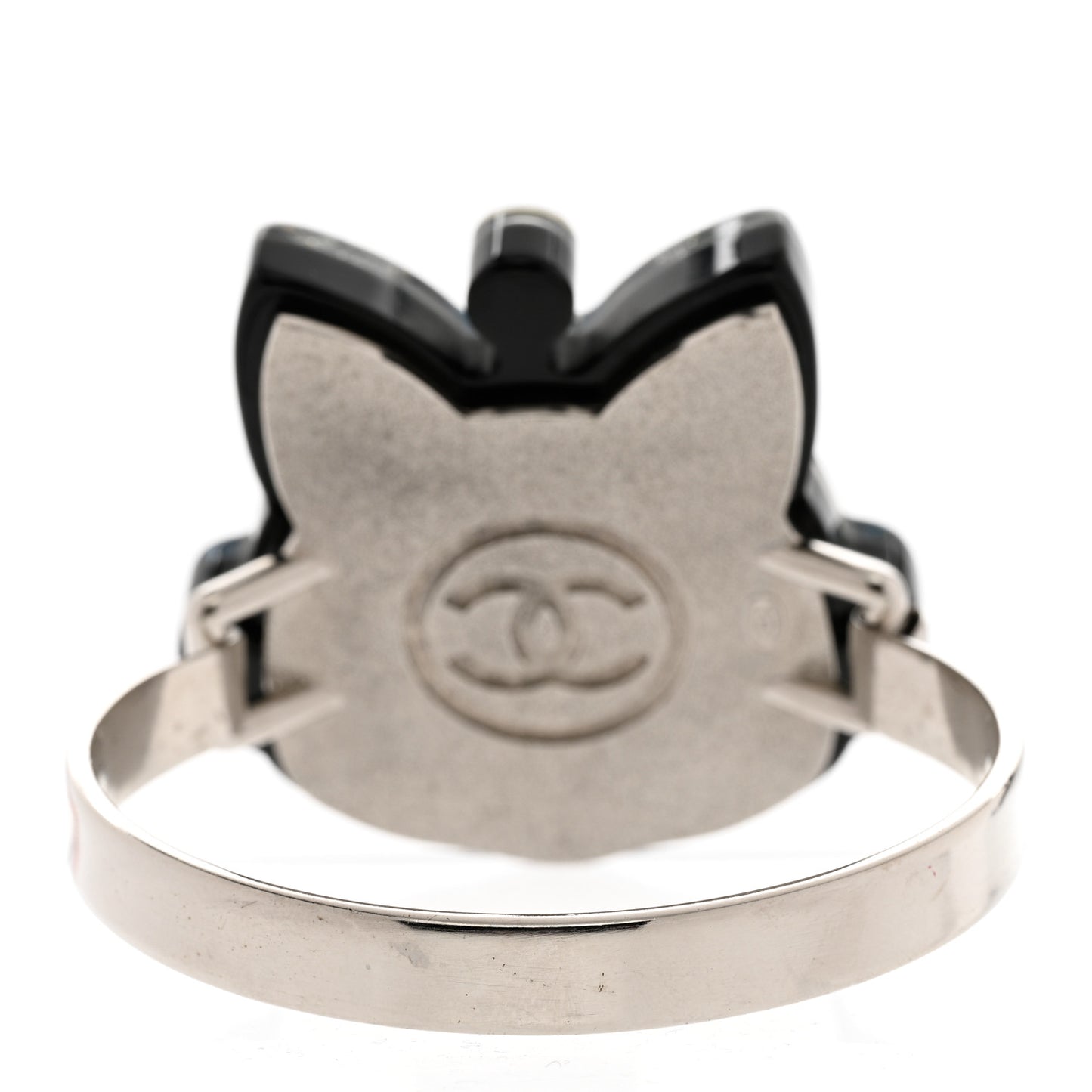 Resin Emoji Robot Cat Bracelet Silver Blue