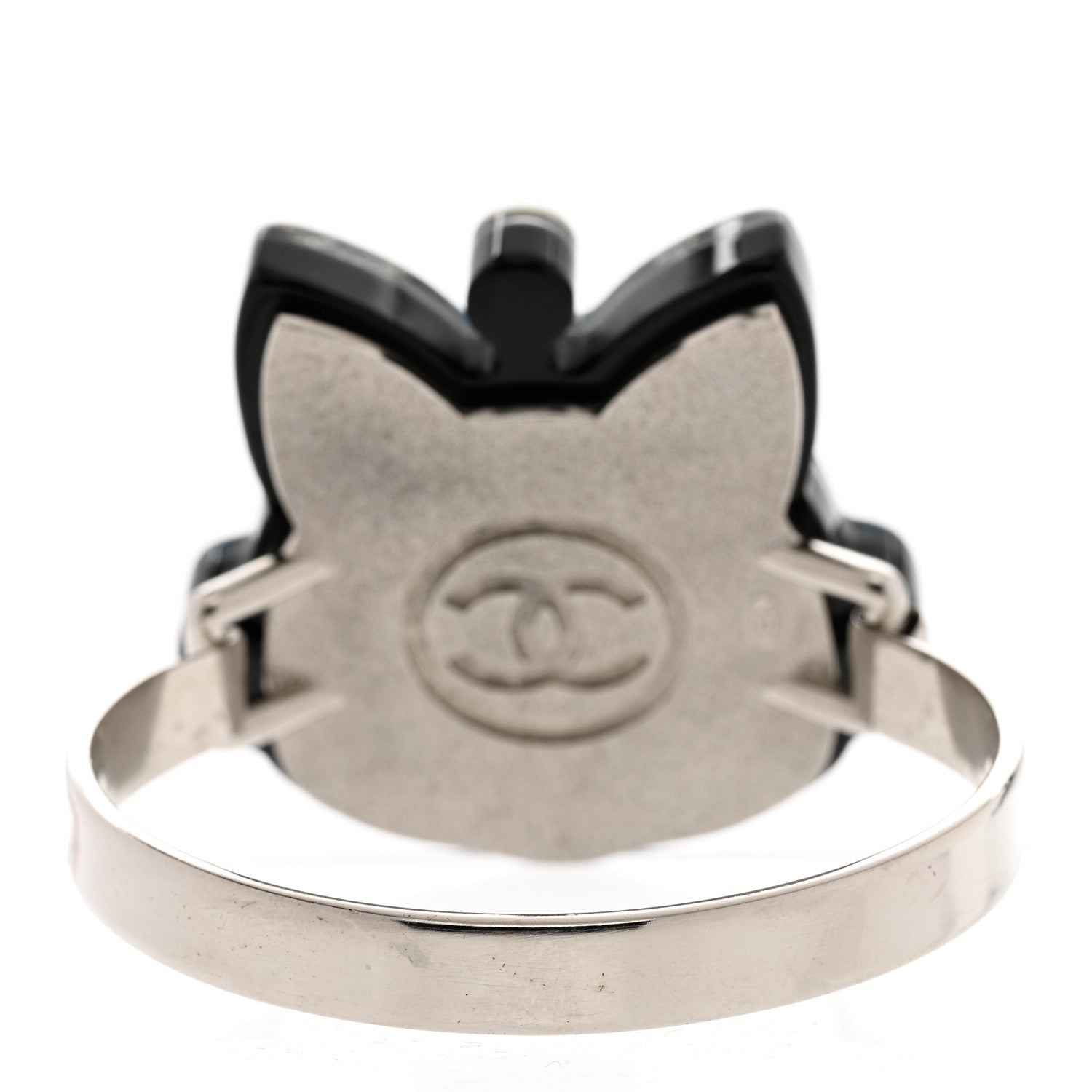Chanel Resin Emoji Robot Cat Bracelet Silver Blue 3 of 4