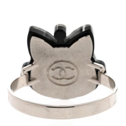 Chanel Resin Emoji Robot Cat Bracelet Silver Blue 3 of 4