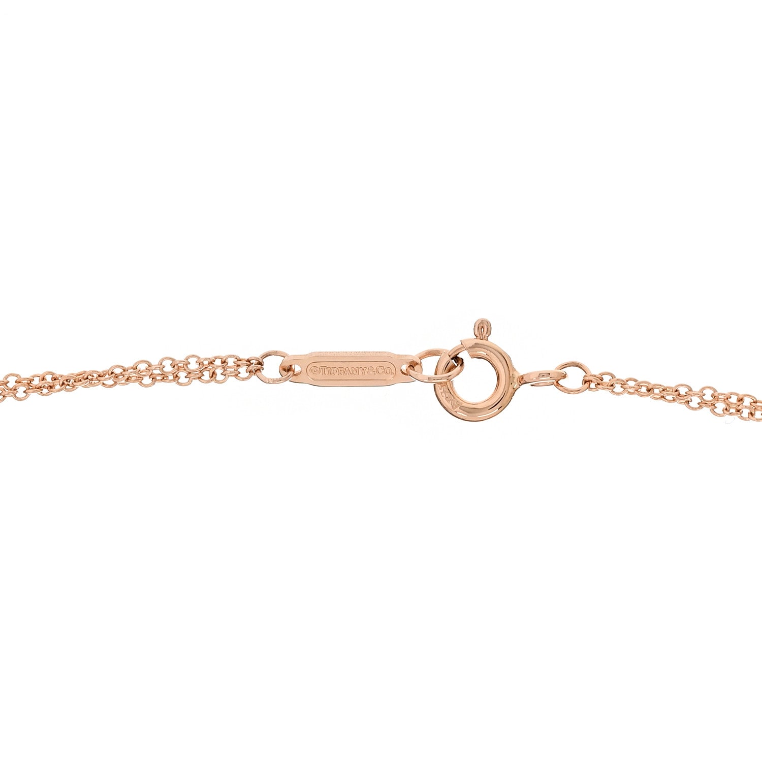 Tiffany 18K Rose Gold Infinity Double Chain Pendant Necklace 4 of 6